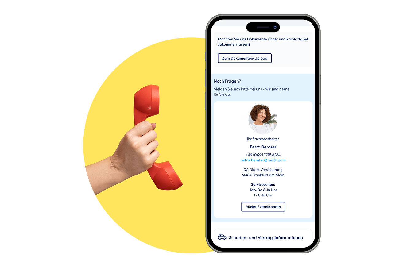 Digitaler Schadenassistent - Beraterkontakt