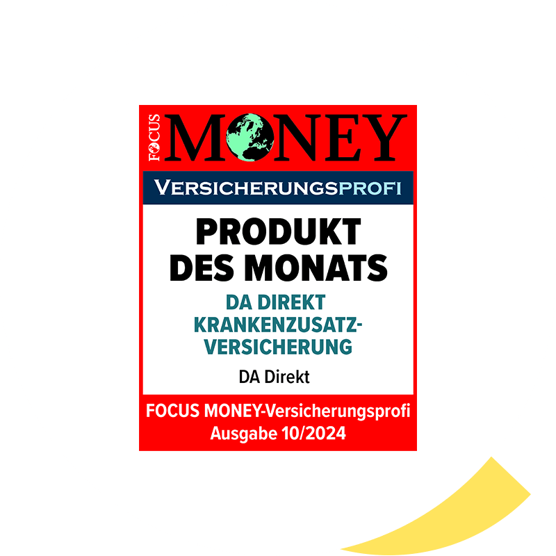 Produkt des Monats bei Focus Money - DA Direkt Krankenzusatzversicherung